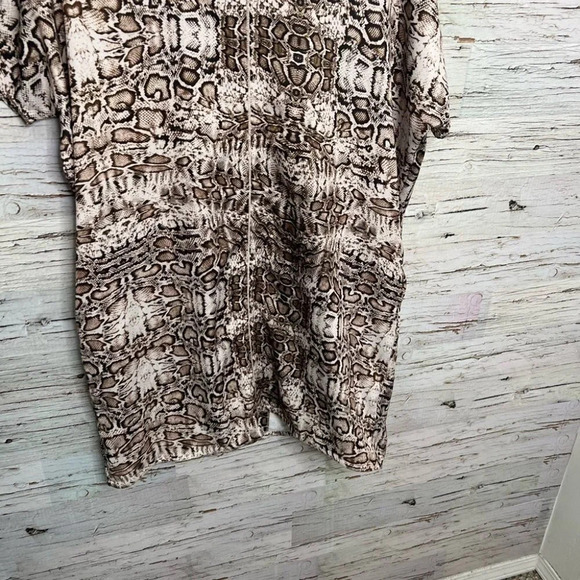 Halston brown white dress size  large snake skin - Picture 2 of 7